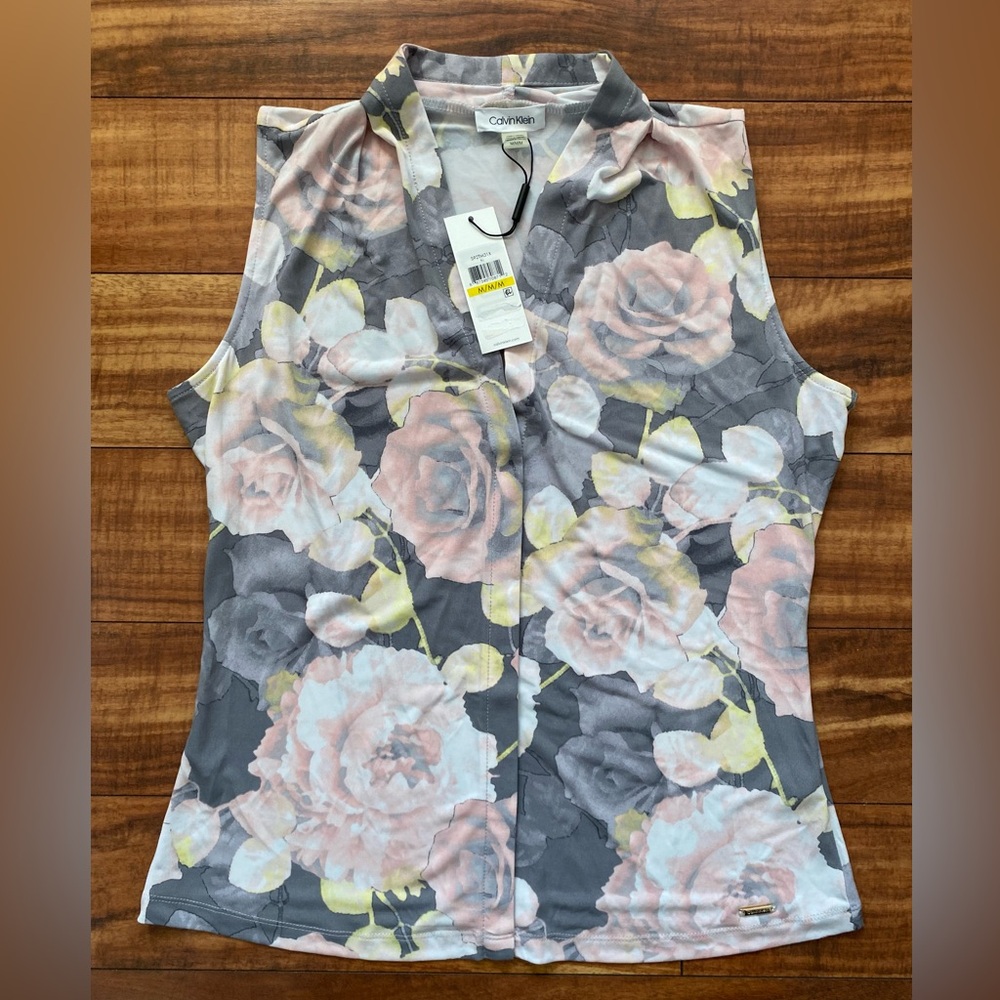 Women’s Calvin Klein Sleeveless Blouse Size M NWT